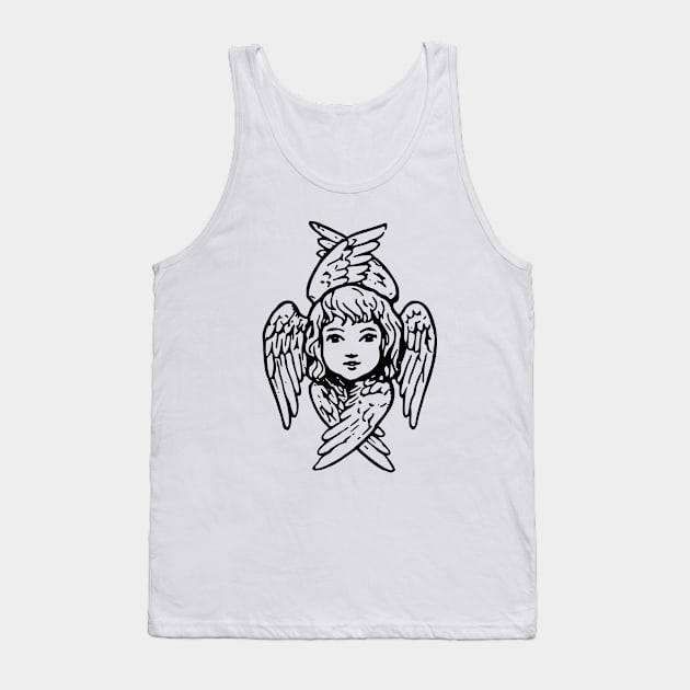 Vintage Hand-drawn Seraph Tank Top by Vintage Boutique